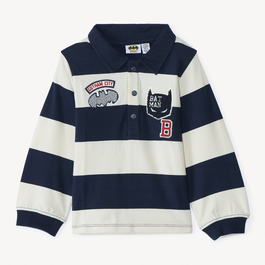 Polo manches longues rayé Batman Warner pour bébé garçon 