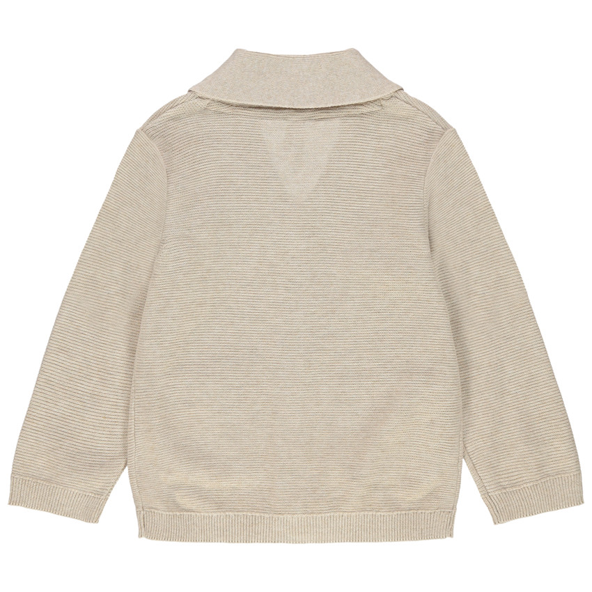 Πλεκτή ζακέτα με μονοκόμματο γιακά 