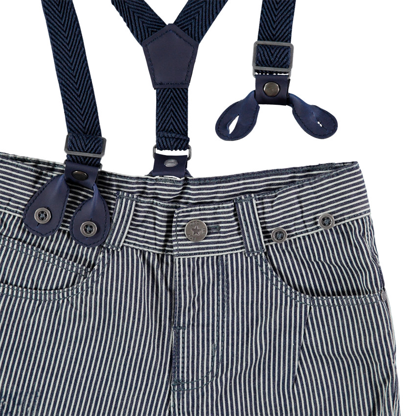 Βερμούδα με κάθετες ρίγες και ρυθμιζόμενες τιράντες 