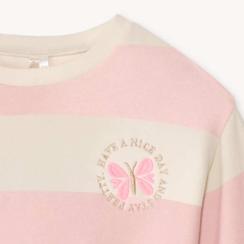 Φούτερ oversized με ρίγες και κεντημένα για κορίτσια μωρά 