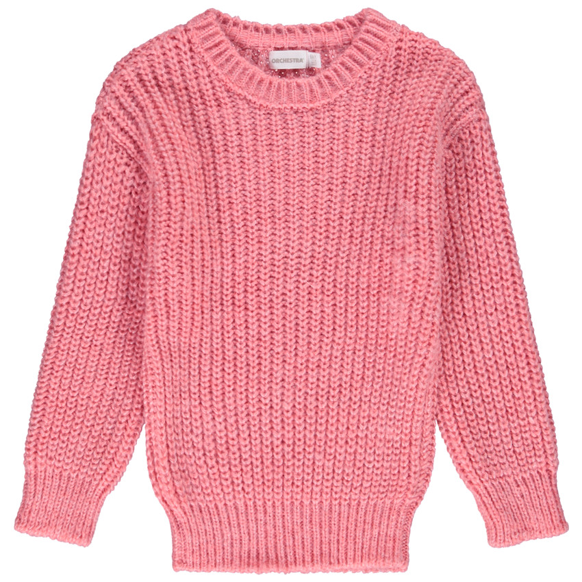 Pull en tricot côté uni pour fille Main Pull en tricot côté uni pour fille