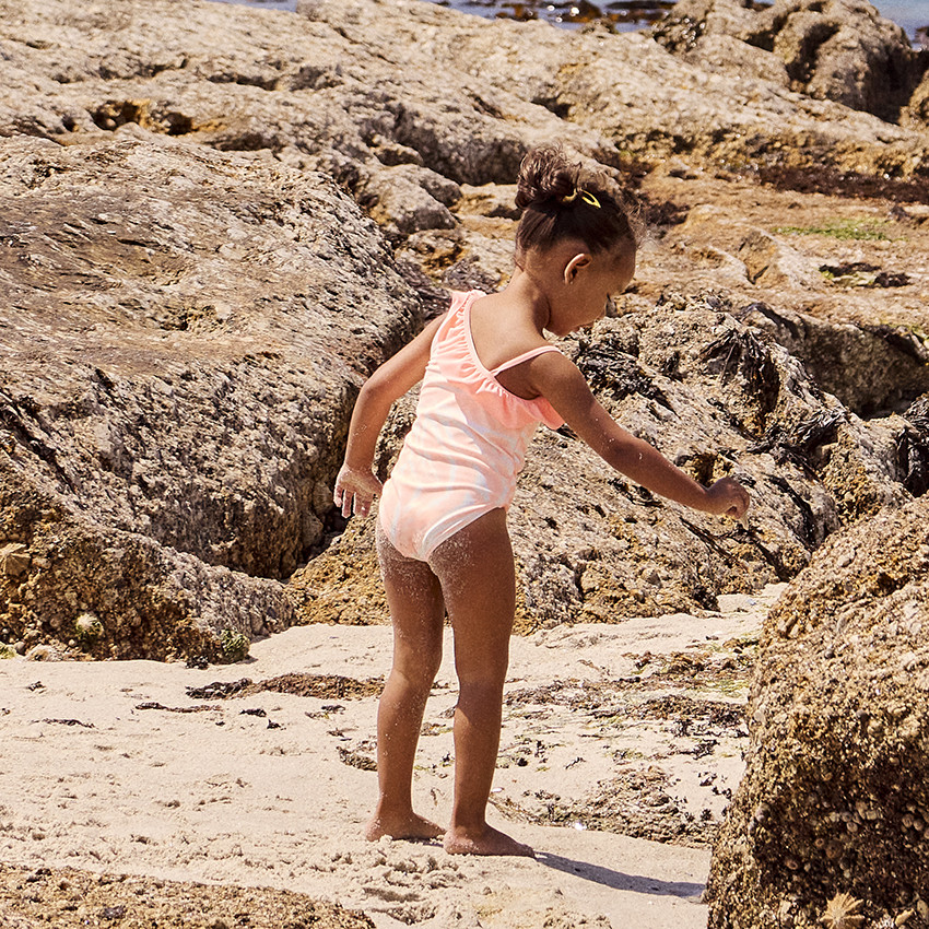 Μαγιό 1 κομμάτι ασύμμετρο effet tie & dye για bebe κορίτσι 