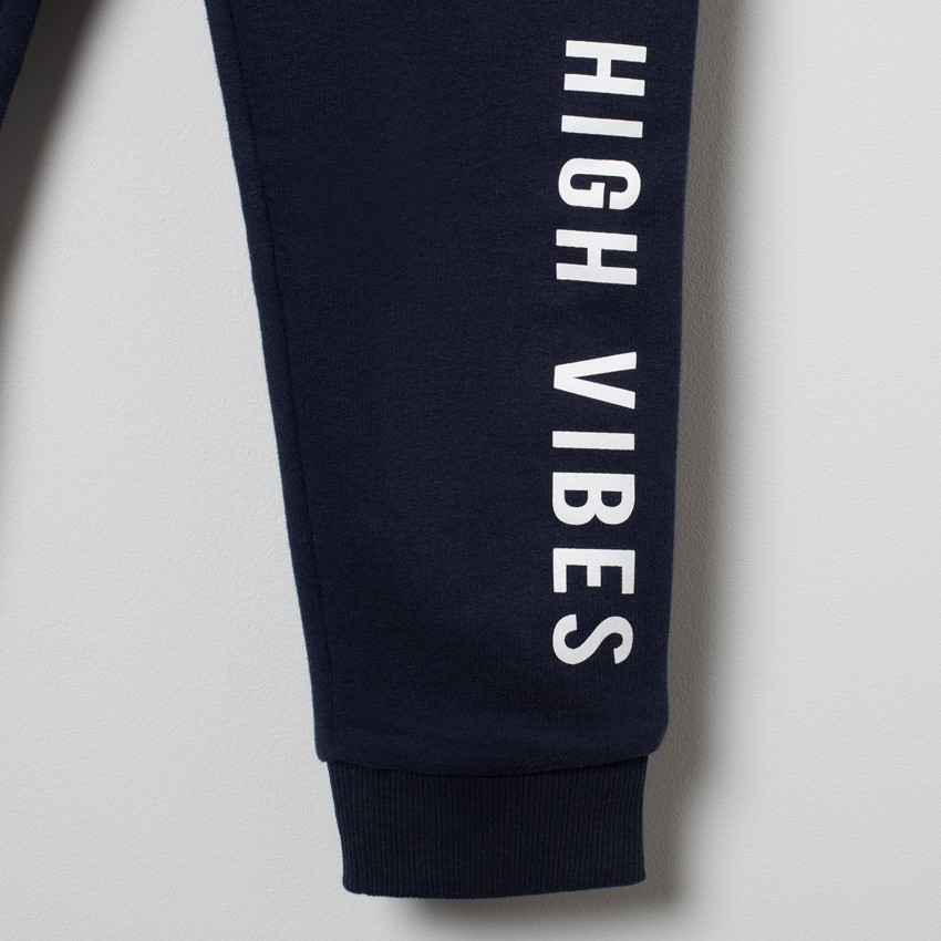 Jogging bicolore en molleton à chiffres printés 