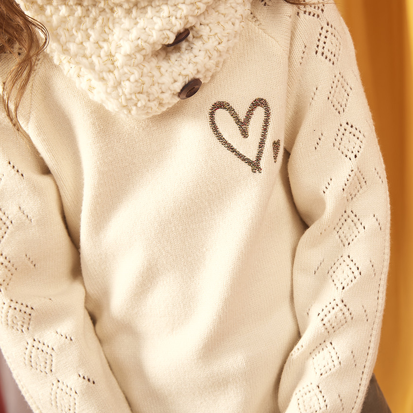 Πουλόβερ πλεκτό με κέντημα για κορίτσι 