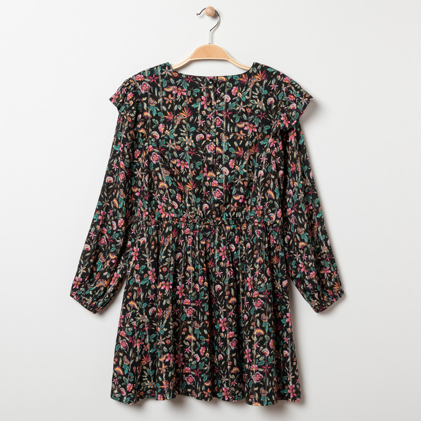 Φόρεμα μακρυμάνικο με σχέδιο floral για κορίτσι 