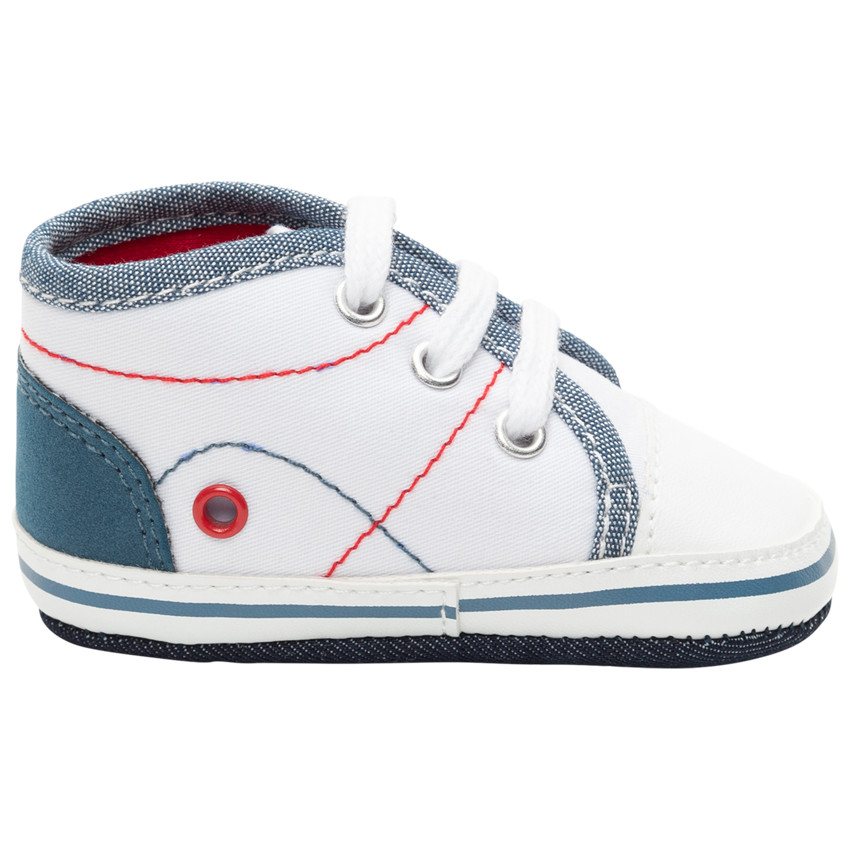 Μαλακά αθλητικά παπούτσια με λεπτομέρειες σε jean 