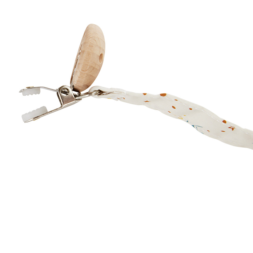 Κλιπ για πιπίλα από ξύλο με λουλούδια 