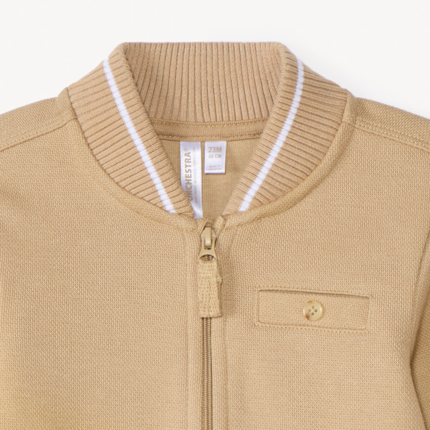 Γιλέττα κολάρο teddy από pique για αγοράκι μωρού 