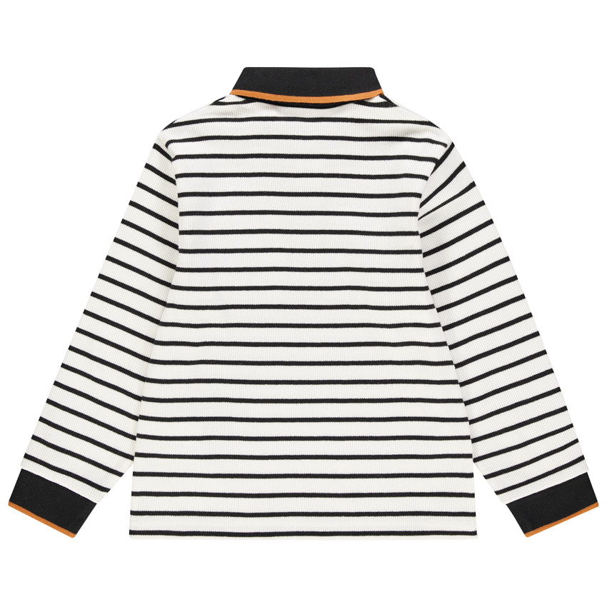 Polo μακρυμάνικο κοτλέ ριγέ για αγόρι 