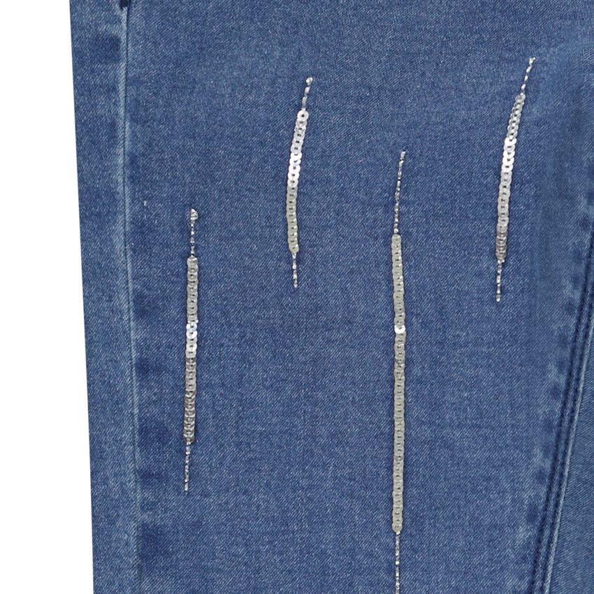 Jean skinny taille haute avec détails en sequins pour fille 