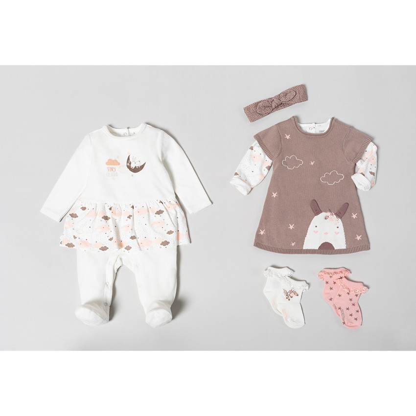 Μακρυμάνικη μπλούζα ζέρσεϊ με τυπωμένα συννεφάκια σε όλη την επιφάνεια 