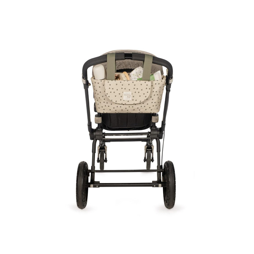 Walking Mum Organizer Bag Οργανωτής Καροτσιού Hearts Poppy Moss 