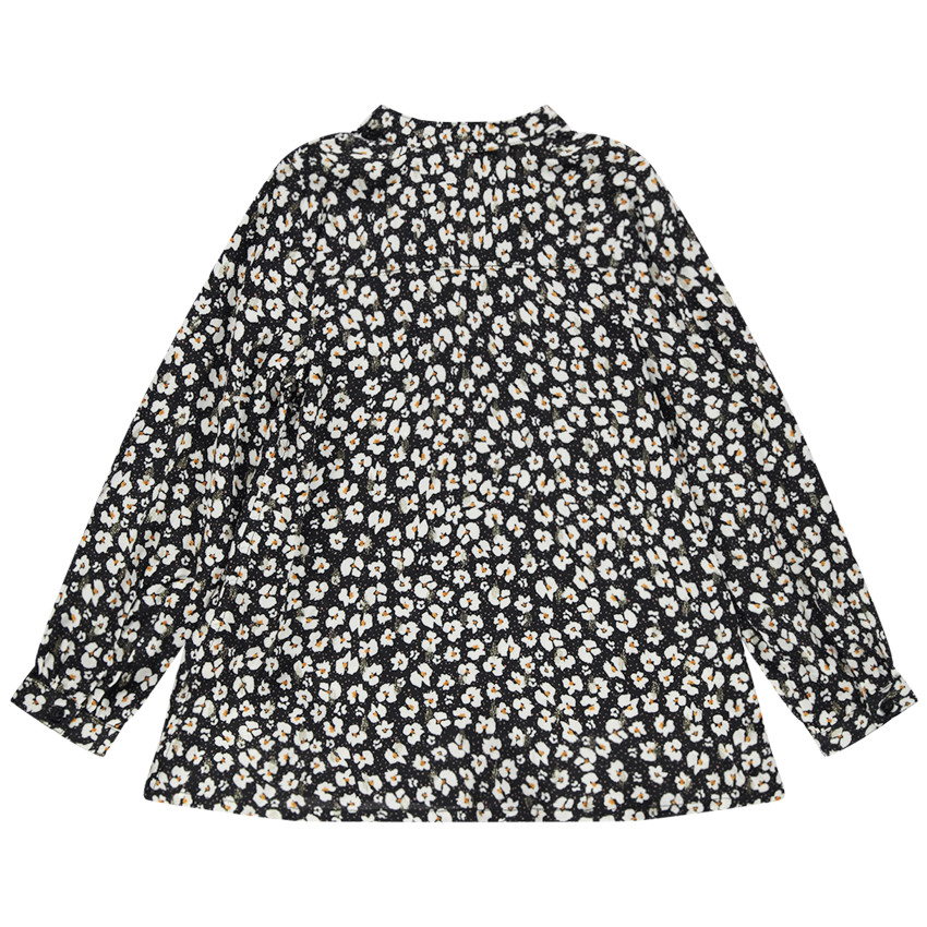 Tunique manches longues imprimée fleurs all-over 