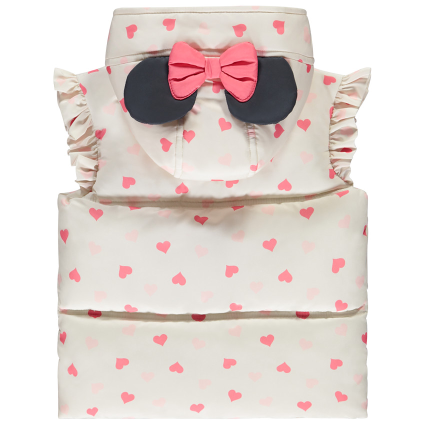 Αμάνικο μπουφάν Minnie Disney με σχέδιο καρδιές για κορίτσι μωρού 
