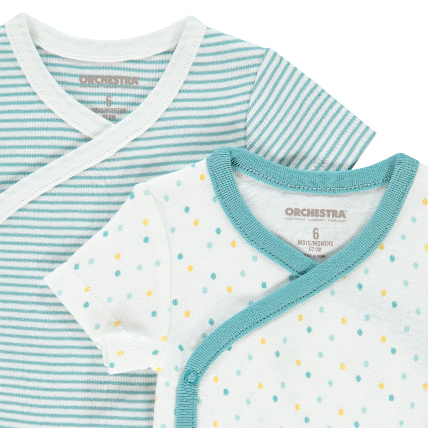 Σετ από 2 bodies με οργανικό βαμβάκι με σχέδια για bebe αγόρι 