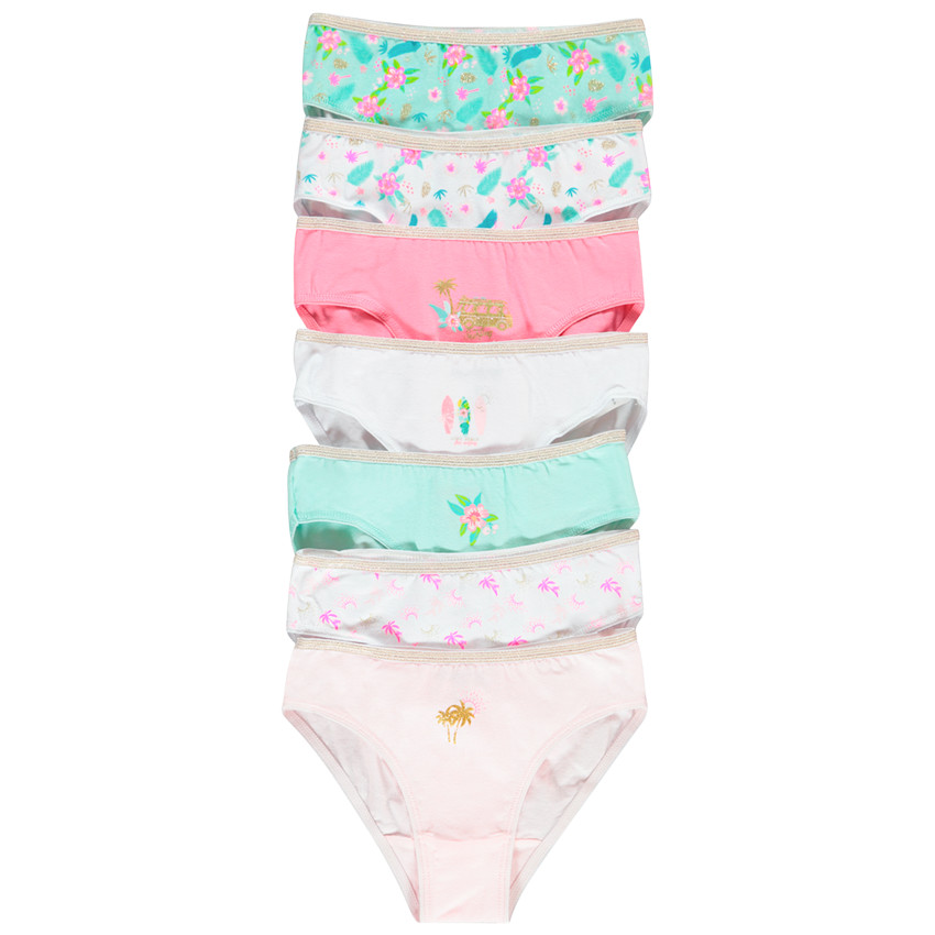 Σετ από 7 slip με σχέδια για κορίτσι 