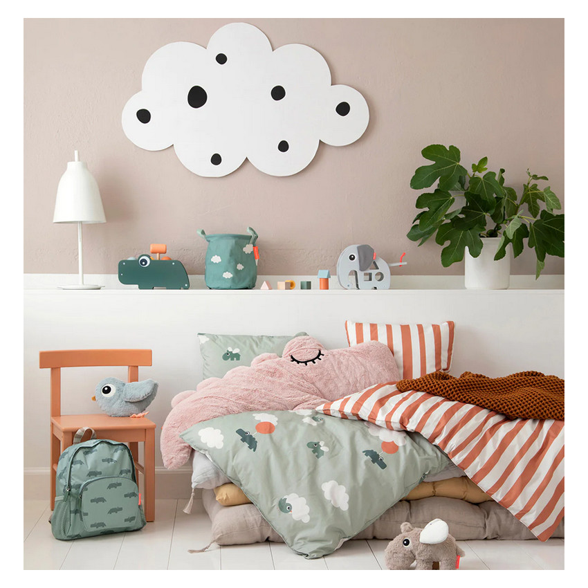 Καλάθι αποθήκευσης Happy Clouds 3 τμχ. - Πράσινο 