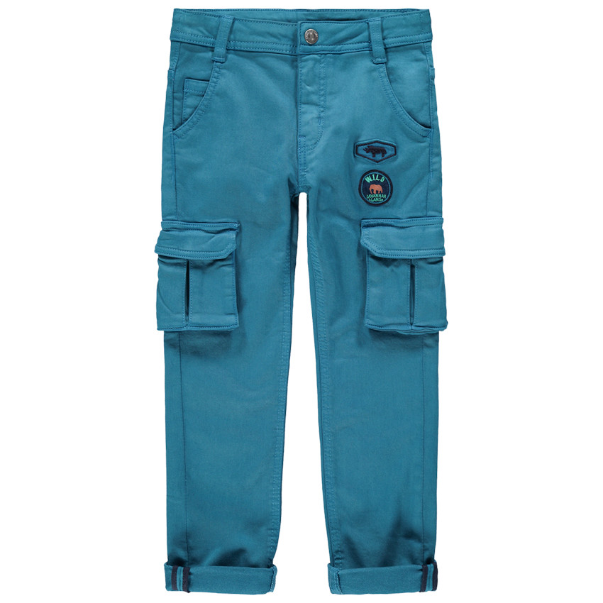 Παντελόνι cargo με σήματα και τσέπες 