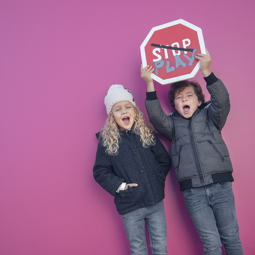 Παλτό πλεκτό με επένδυση από μικροπολάρ για αγόρι 