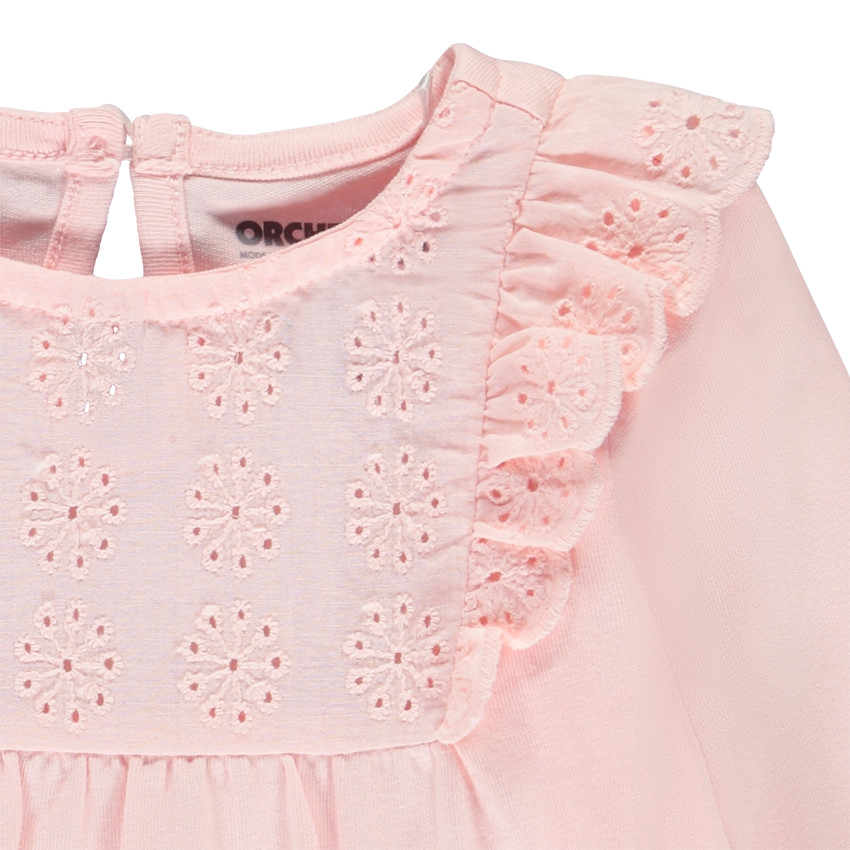 Μακρυμάνικο T-shirt με κέντημα για μωρό κορίτσι 