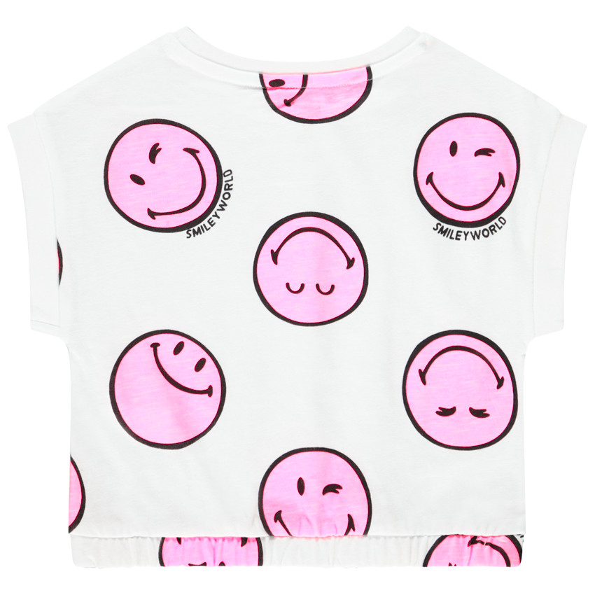 T-shirt κοντομάνικο με σχέδιο SmileyWorld για κορίτσι 