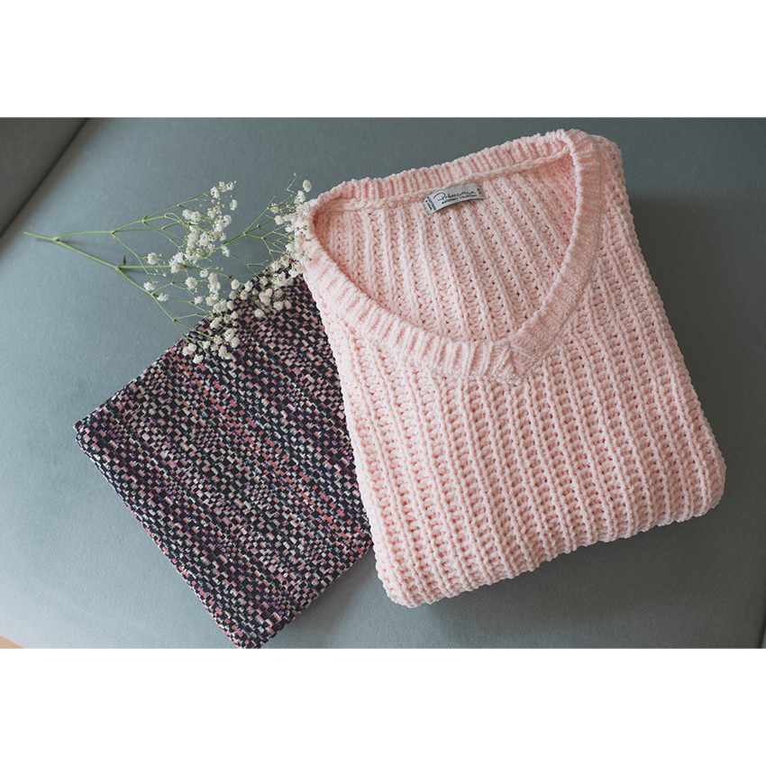 Πλεκτό εγκυμοσύνης σε απαλό ροζ 