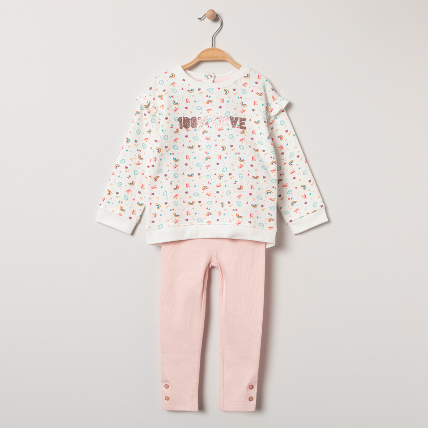 Jogging avec sweat motifs fantaisies 