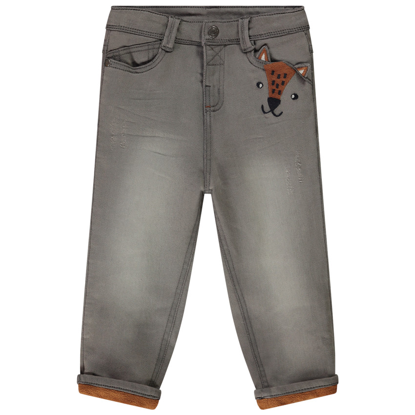 "Τζιν με επένδυση και κέντημα αλεπού για μωρό αγόρι" 