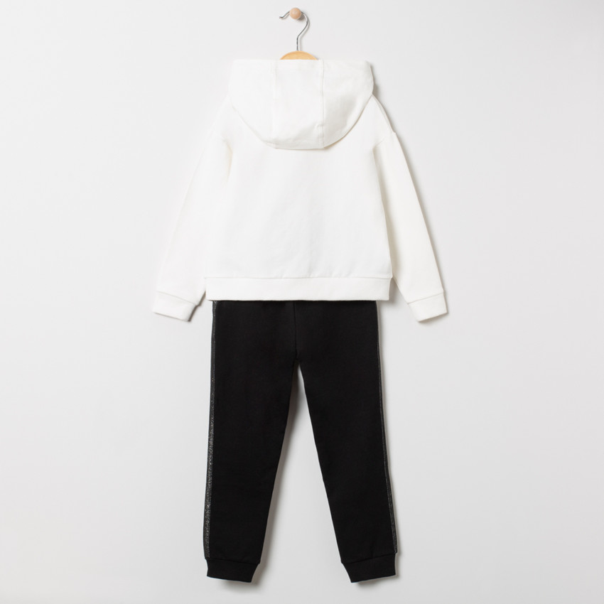 Jogging με μαγικές παγιέτες και  παντελόνι με ρίγες ασημί 