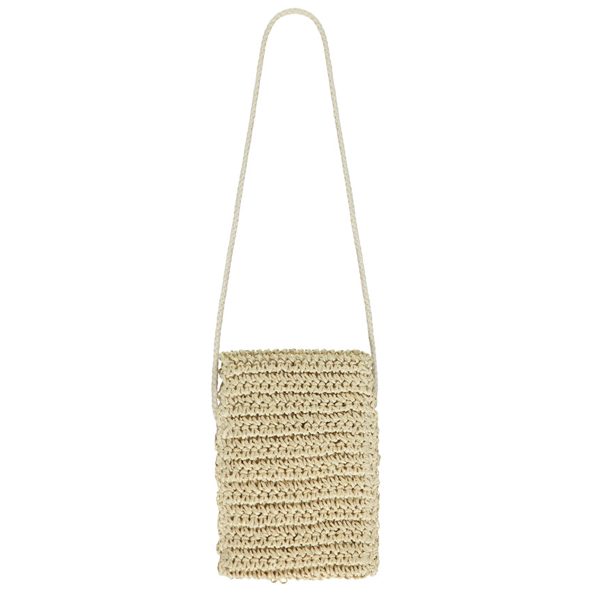 Sac bandoulière papier avec fleurs en crochet fille 