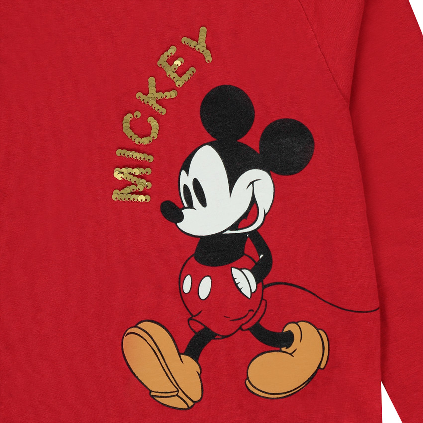 T-shirt μακρυμάνικο σχέδιο Mickey Disney με μαγικές παγιέτες 