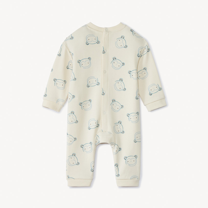 Combi μακρύ με σχέδιο μαϊμού για bebe αγόρι 