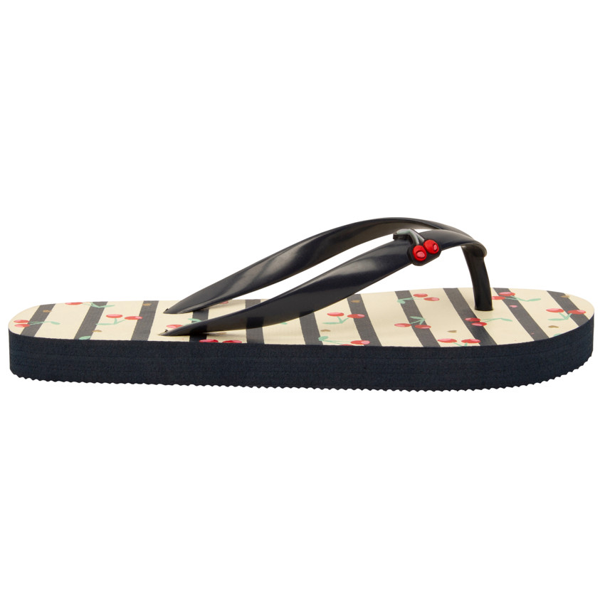 Σαγιονάρες ριγέ με print και badge κεράσια για κορίτσι με λουράκι ανάλογα με την ηλικία 