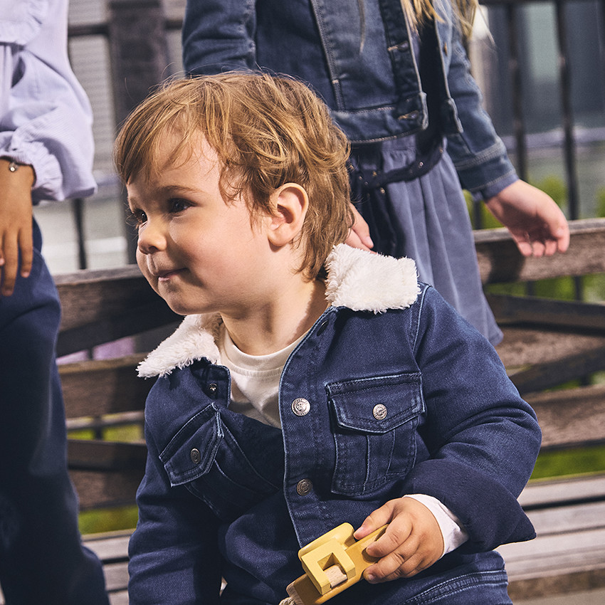 Γιλέκο με εφέ τζιν και επένδυση από sherpa για μωρό αγόρι 