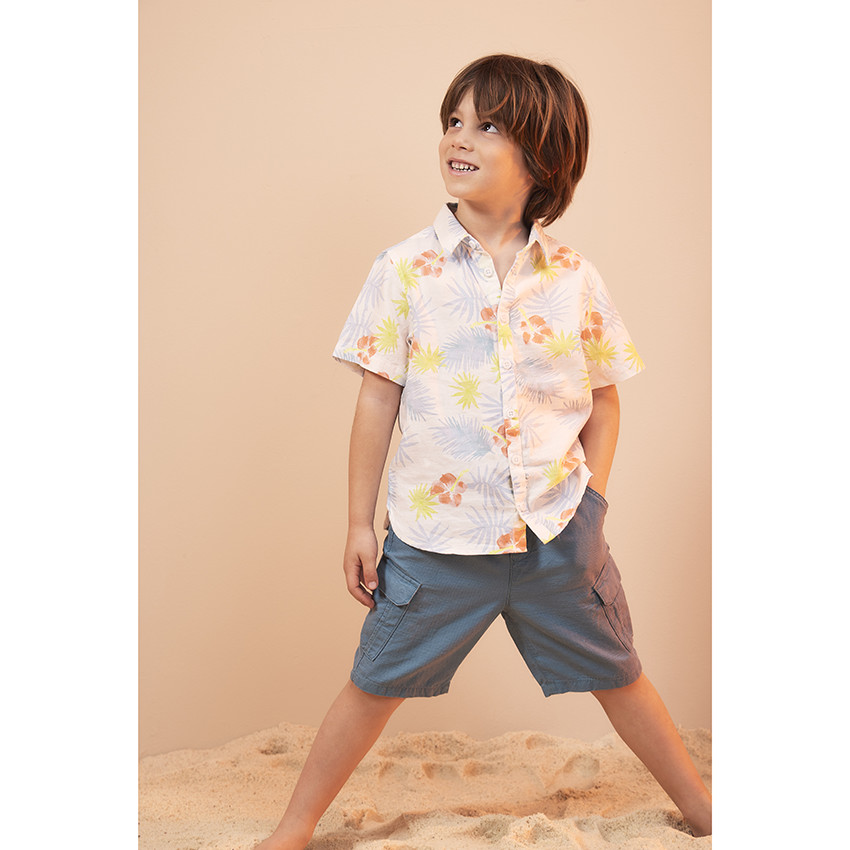 Κοντομάνικο πουκάμισο με εξωτικό σχέδιο για αγόρι 