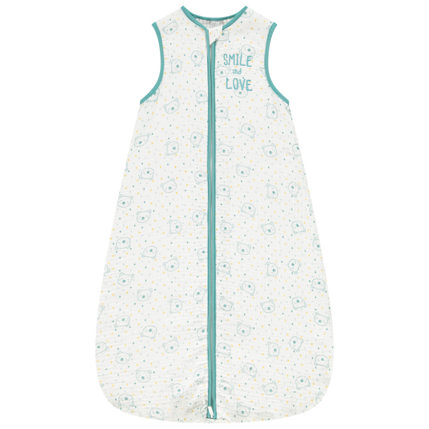 Turbulette sans manches imprimé ours pour bébé garçon 