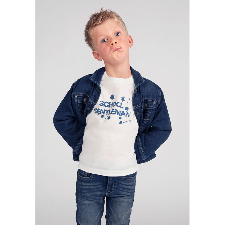 Μακρυμάνικη μπλούζα ζέρσεϊ με τυπωμένο μήνυμα 