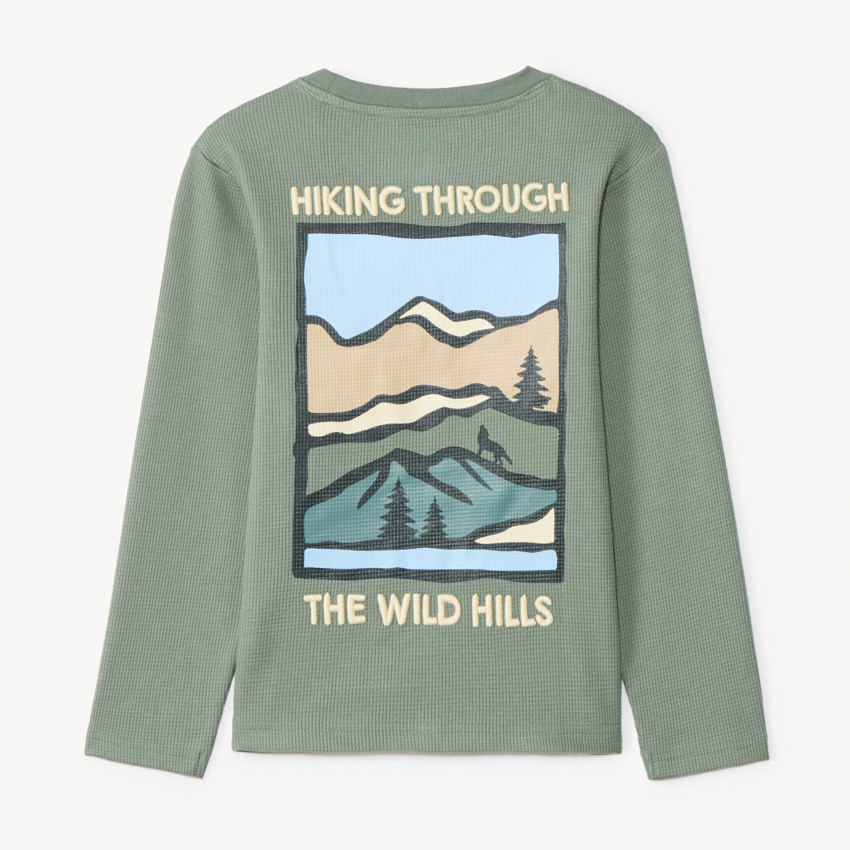 T-shirt manches longues printé dans le dos pour garçon 