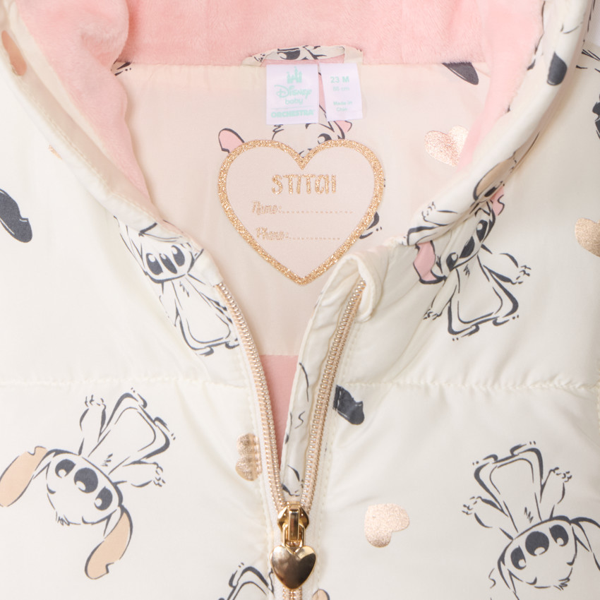 Doudoune sans manches imprimé Stitch Disney pour bébé fille 