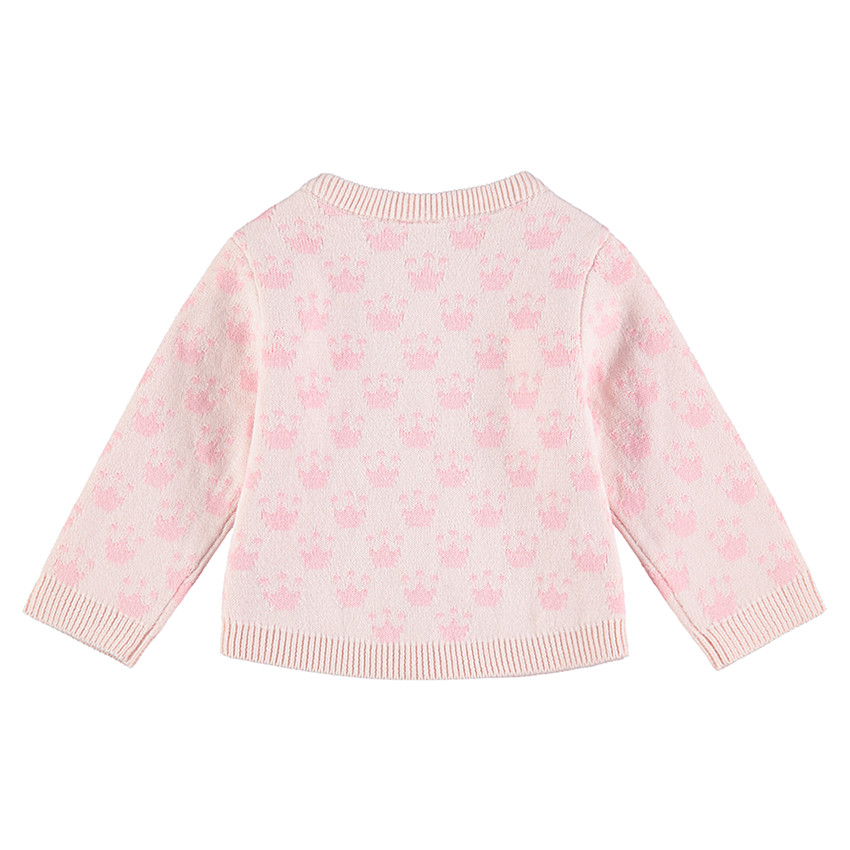 Πλεκτή ζακέτα με ζακάρ μοτίβο σε όλη την επιφάνεια 