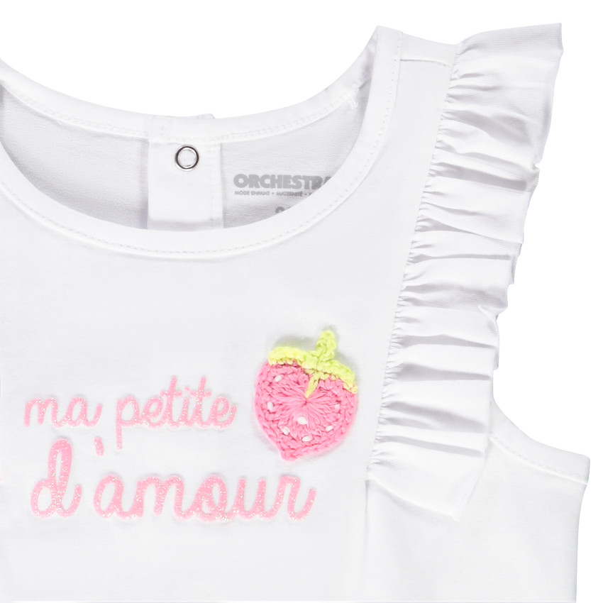 Σετ κοντό με σορτς εφέ κλοκέ για bebe κορίτσι 