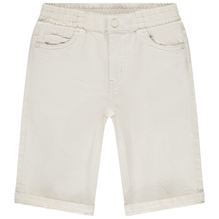 Βερμούδα από μονόχρωμο τζιν με λάστιχο στη μέση για αγόρι 