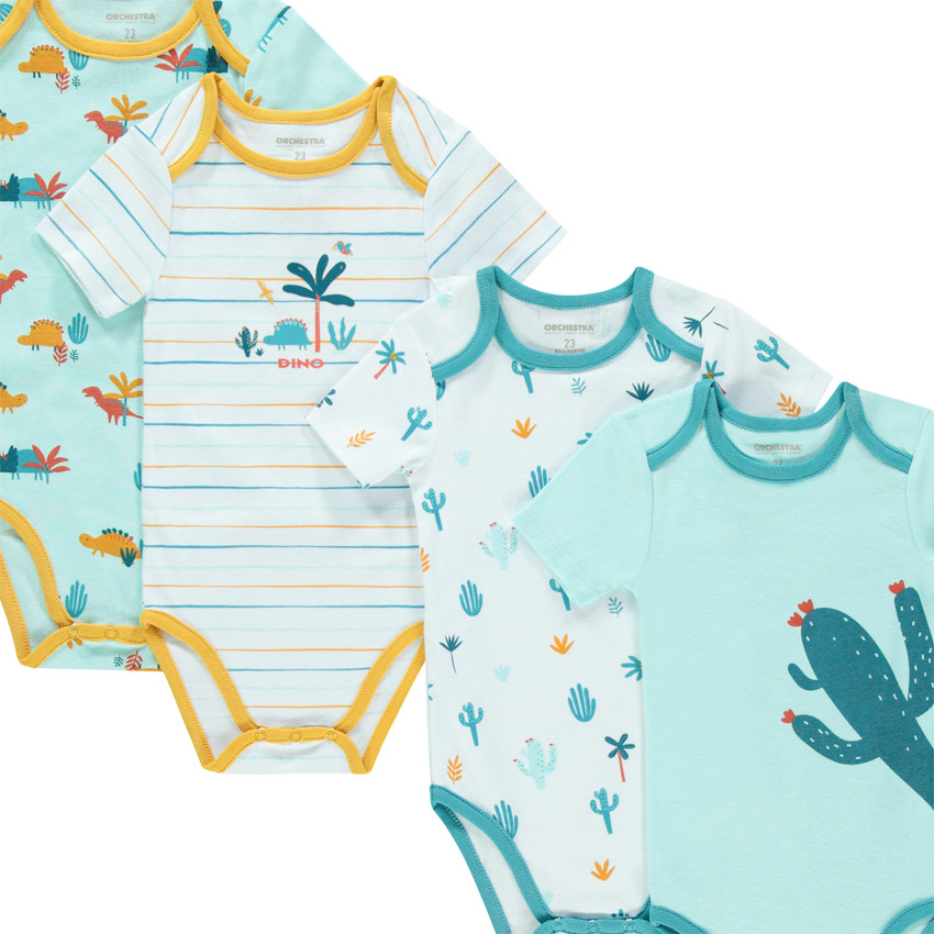 Σετ από 7 bodies κοντομάνικα με σχέδια δεινόσαυροι 