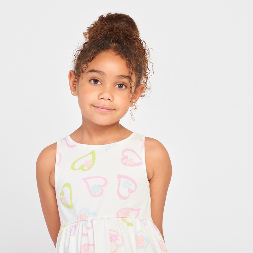 Αμάνικο φόρεμα με φαντεζί σχέδιο για κορίτσι 