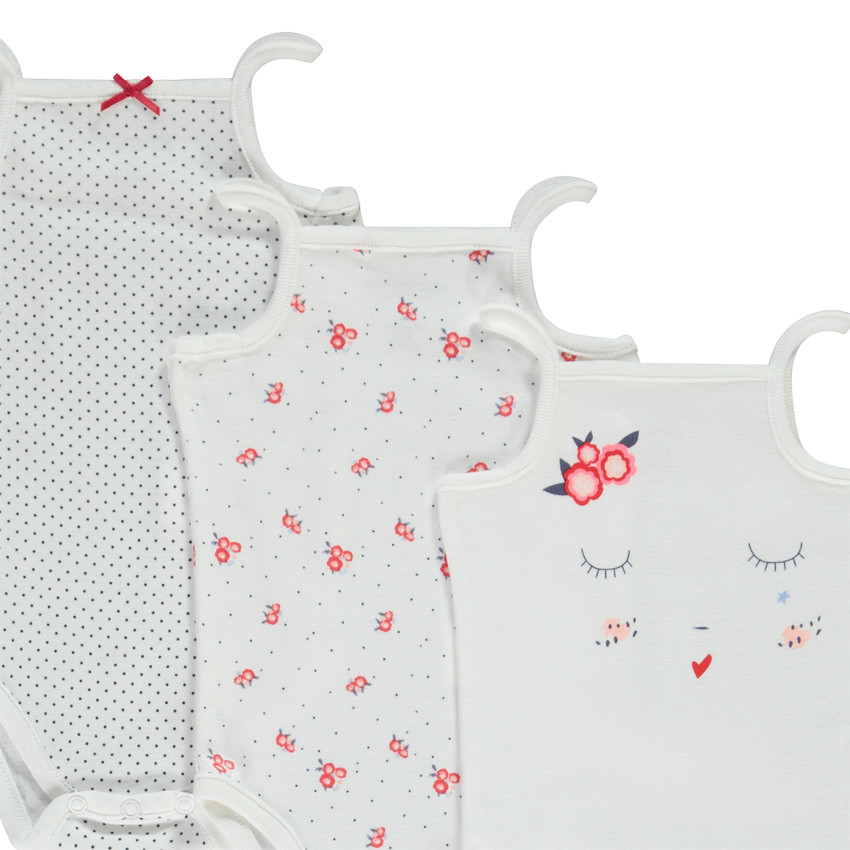 Σετ από 5 βαμβακερά κορμάκια με τιράντες για κορίτσι bebé 