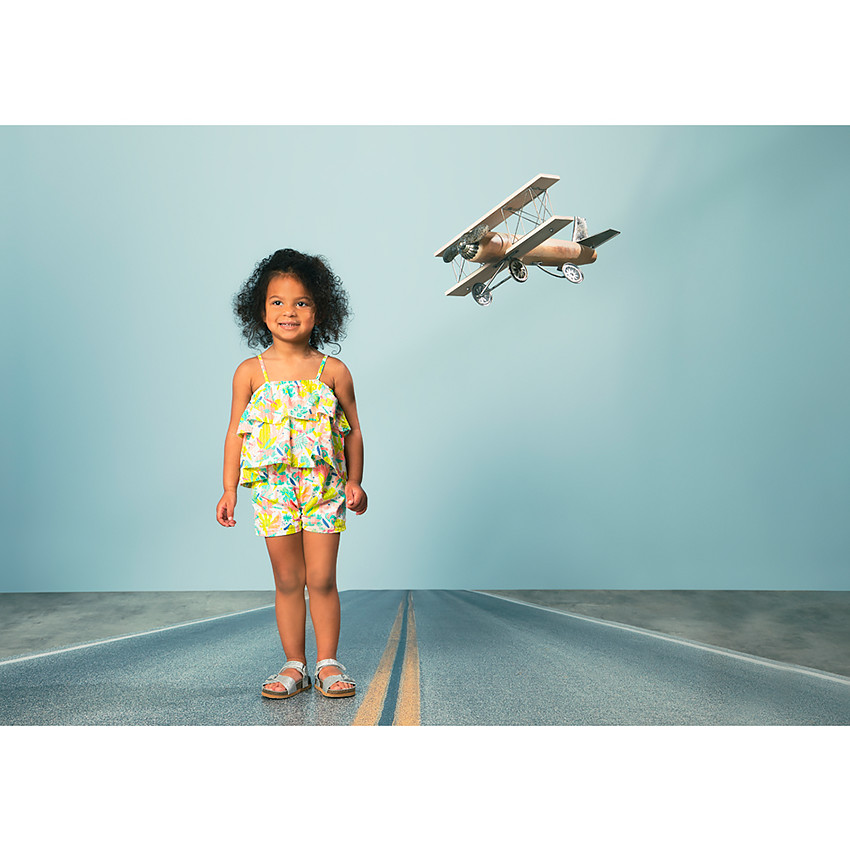 Combinaison courte imprimé tropical pour bébé fille  Additional Combinaison courte imprimé tropical pour bébé fille
