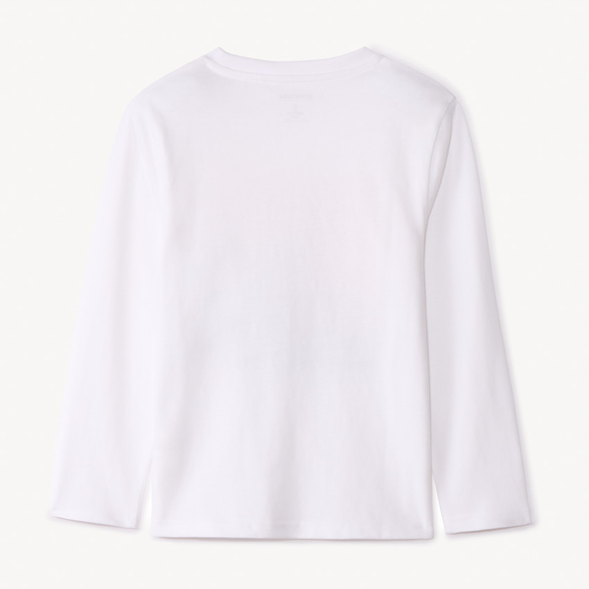 Μπλούζα με μακριά μανίκια jersey μονόχρωμη με soft print για αγόρι 