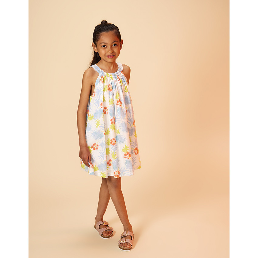 Φόρεμα από βαμβάκι με λουλούδια για κορίτσι 