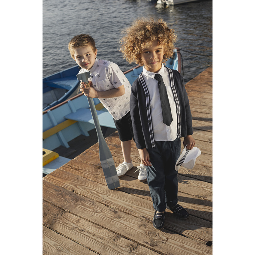 Πουκάμισο κοντομάνικο γιακάς mao για αγόρι 