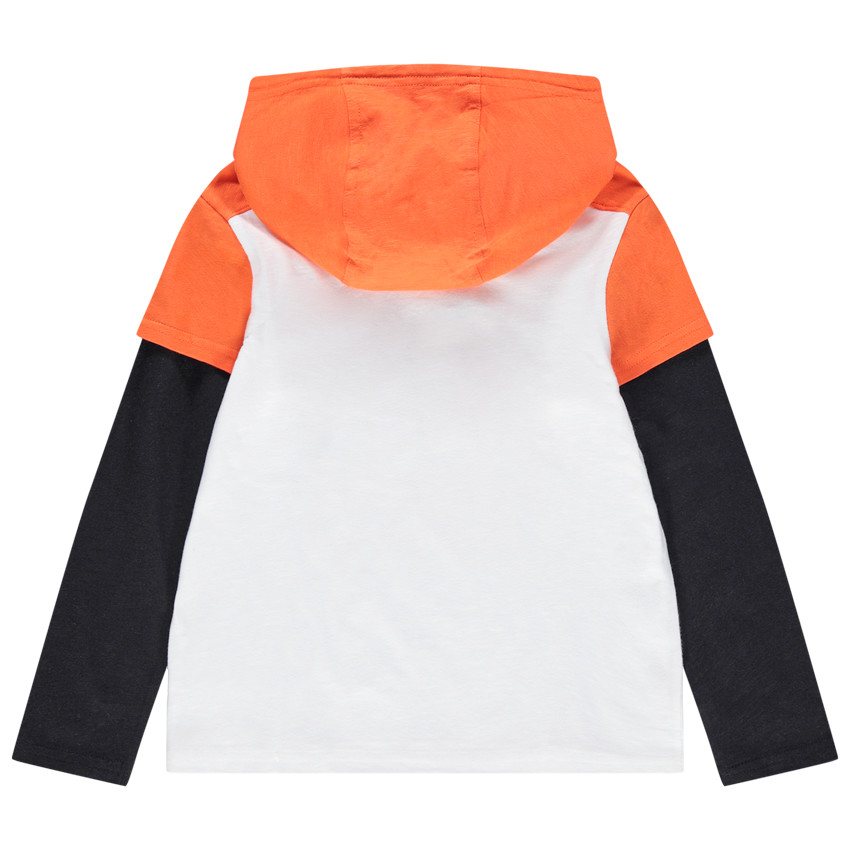 Μακρυμάνικη μπλούζα με κουκούλα και στάμπα λεοπάρδαλη 